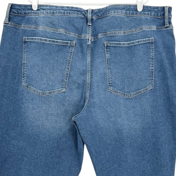 NWT Terra & Sky Women's Straight High Rise Stretch Blue Denim Jeans Plus Sz 26W - Picture 4 of 11